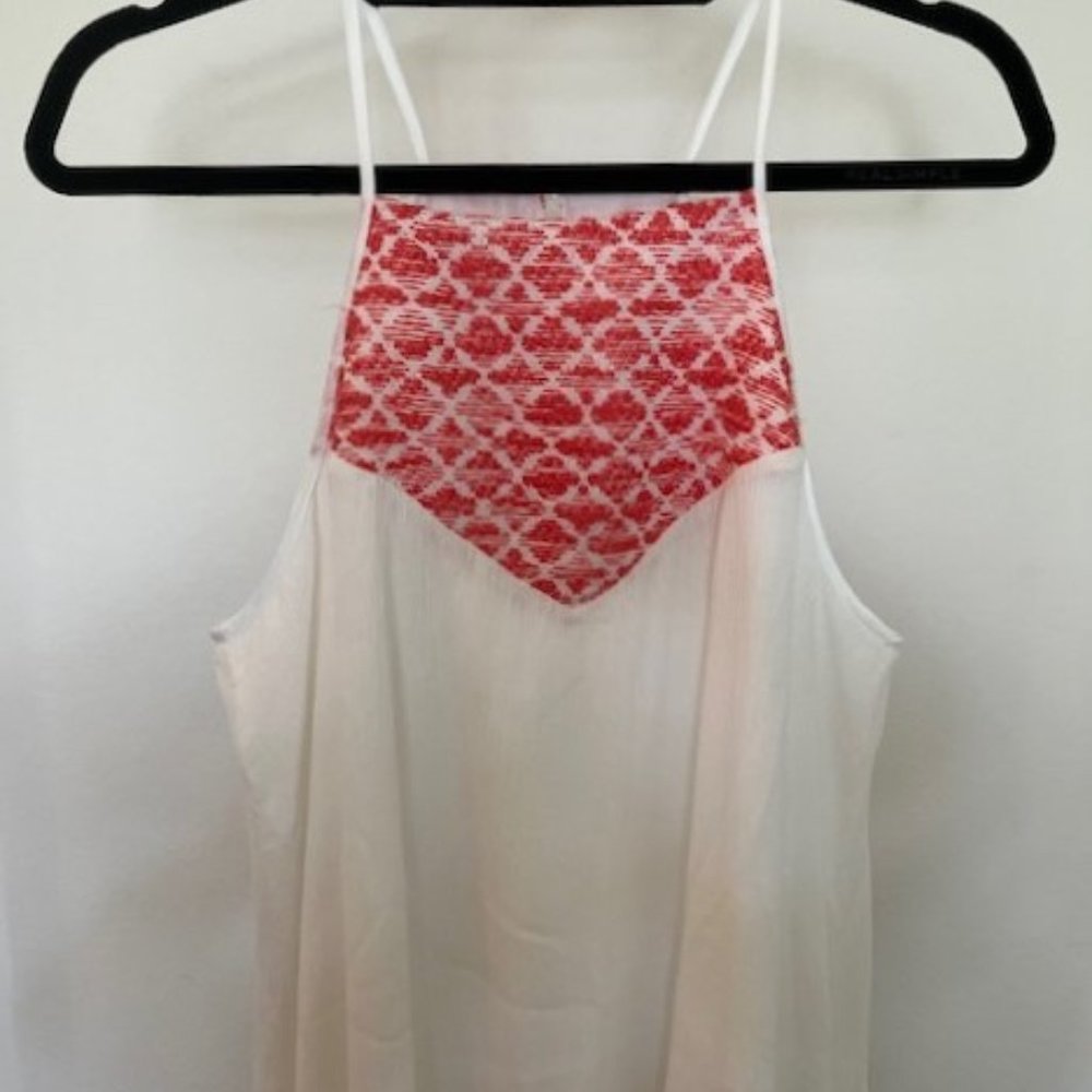 Jack by BB Dakota Emberlynn White & Coral Dress Size L